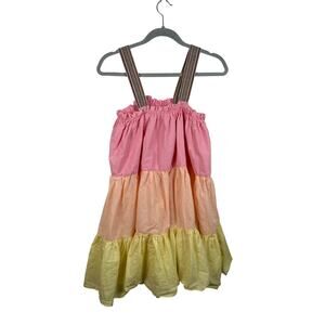 PitUSA Cotton Tiered Sherbet Swim Coverup One Size GUC